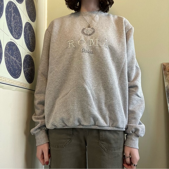 Grey Roma Italia Embroidered Sweatshirt - Picture 1 of 5